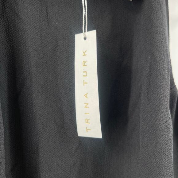 TRINA TURK Tunic / Dress Size Extra Small Mini Black Rhinestone Festive NWT - Picture 4 of 13